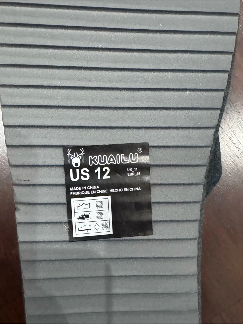 NWT Kuailu Men’s Gray Quilted Slippers | Size 12 | Cozy Memory Foam Slides